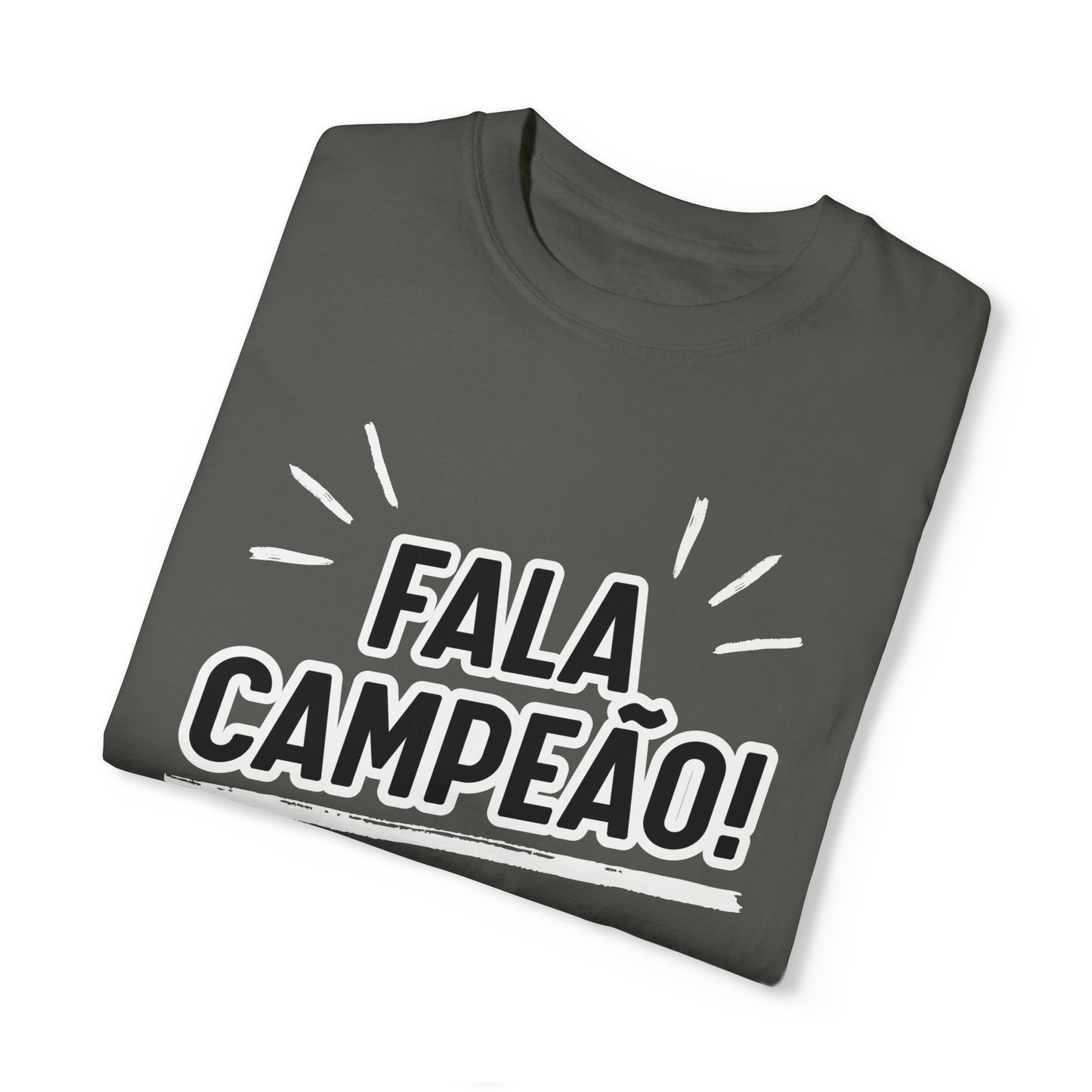 Camiseta Unissex Estampa Branca - Fala Campeão